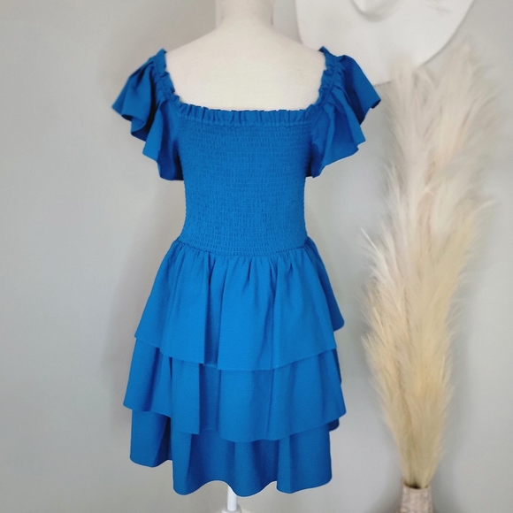 EXPRESS NWT Smocked Ruffle Off The Shoulder Fun Dress - Picture 5 of 8